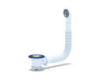 Перелив гибкий для мойки АНИ Пласт N120S с круглым вертикальным корпусом 1 1/2 дюйма