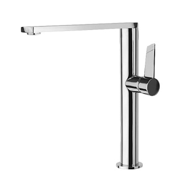 Смеситель высокий для кухни однорычажный с поворотным изливом KITCHEN 388401MCNC никель брашированны