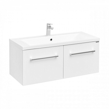 Тумба МАДРИД 100 М, 2 ящика, белая (под раковину АЙРИС 100, АЙРИС М 100, ПРЕМЬЕР 100, ПРЕМЬЕР М 100)