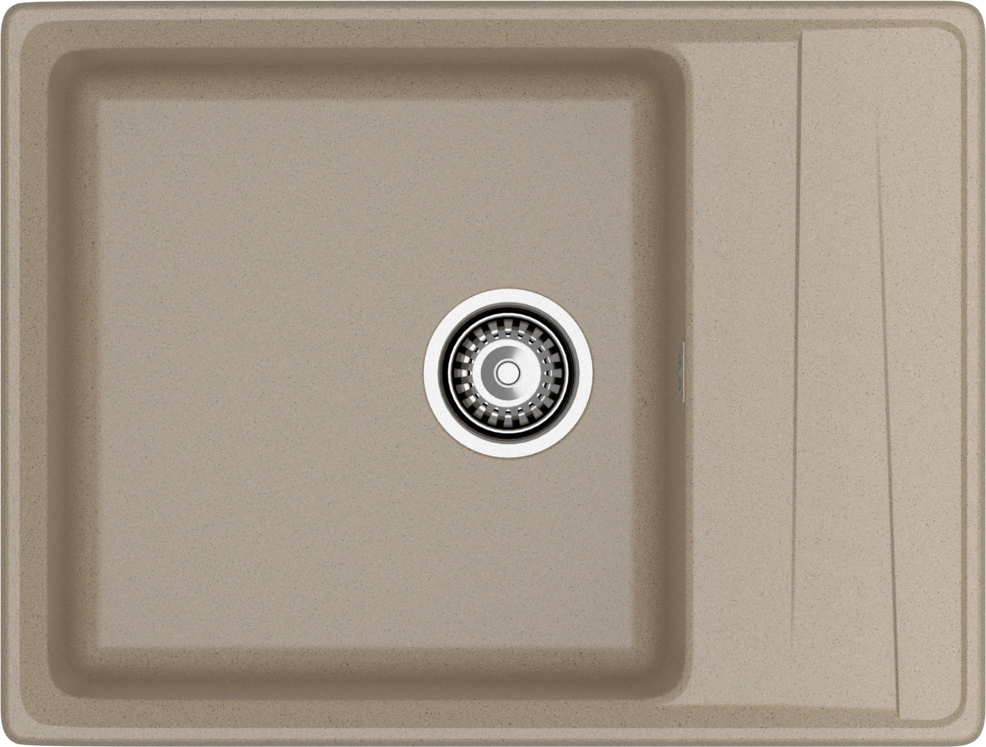 GRANFEST Мойка композит LEVEL, GF-LV-660L, чаш+кр 660*500, песочный