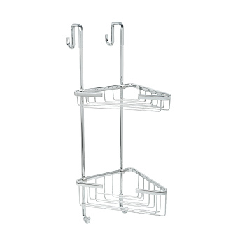 Полка для душевой кабины угловая Fixsen двухэтажная хром латунь FX-853-2