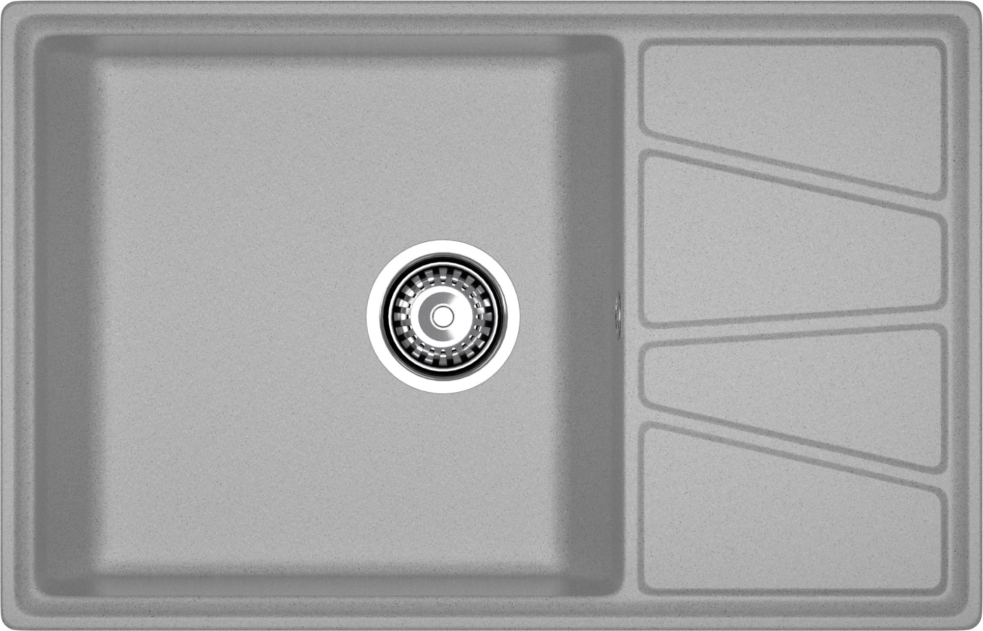 GRANFEST Мойка композит VERTEX, GF-V-780L, чаш+кр 780*500, серый