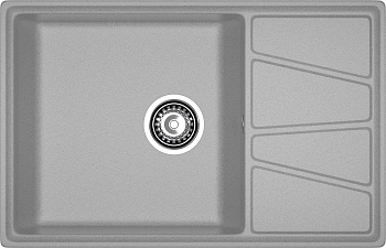 GRANFEST Мойка композит VERTEX, GF-V-780L, чаш+кр 780*500, серый