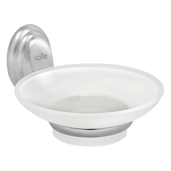 Мыльница стеклянная "Solinne", 15131, хром, стекло-сатин. Коллекция Classic.