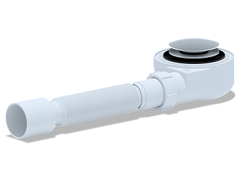 Сифон для душевого поддона АНИ Пласт E455CLG 1 1/2 дюйма 50 клик-клак гриб с гибкой трубой 40х50