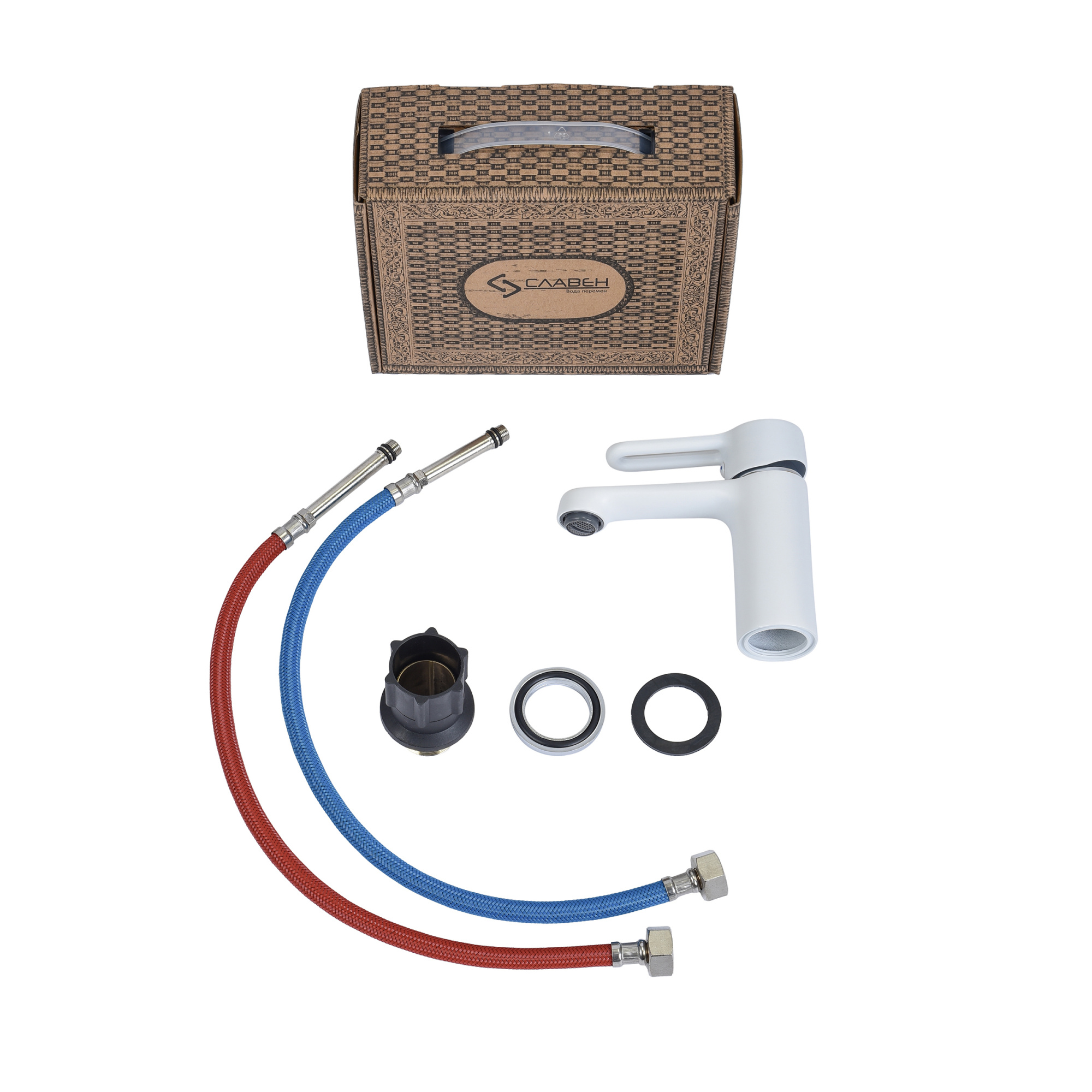 Смеситель для раковины СЛАВЕН Город СЛ-ОД-Т1Б белый