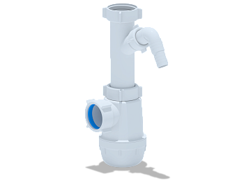 Сифон для мойки АНИ Пласт Грот A1020 1 1/2 дюйма 40 с отводом для стиральной машины без выпуска