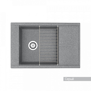 Мойка для кухни Делия 78 787x516x218 мм, прямоуг. с крылом, серый