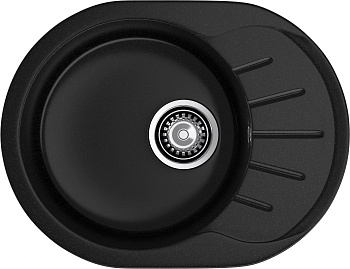 GRANFEST Мойка композит RONDO GF-R--580L  чаша с крылом 579*445мм  черный арт.GF-