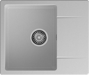 GRANFEST Мойка URBAN 258L 1-чаша+крыло 580*490мм серый арт.GF-UR-