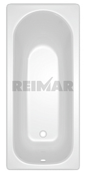 REIMAR Ванна стальная 170x75x40 cм. с опорной подставкой, без ранта, белая орхидея, форма Аула, ВИЗ