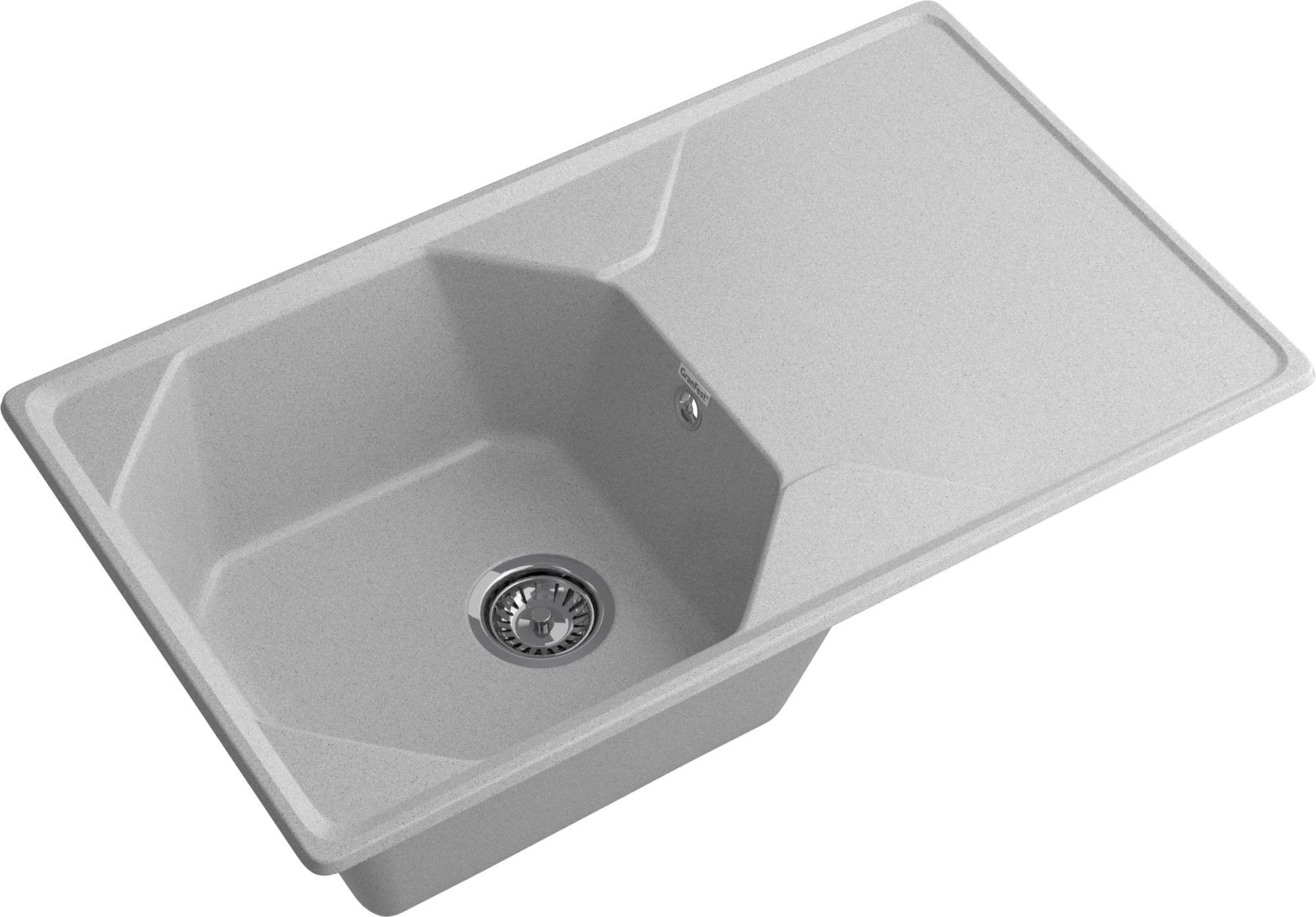 GRANFEST Мойка композит UNIQUE, GF-U-840L, чаш+кр 840*500, серый