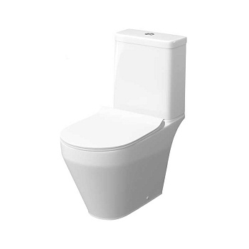 Унитаз-компакт КЕРАМИН БАРИ Slim ЖСМЛ Soft Close безободковый двухрежимный, сиденье дюропласт с микролифтом CDB00029257 (4810531150305)