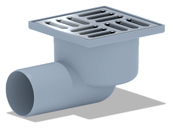 Трап гор.вып. 50 н/рег.с решеткой из нержавеющей стали 10x10 ANIPLAST		