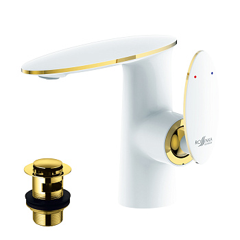 RS30 Смеситель для раковины, монолит.излив 161мм, р/ОД, хром, ROS, RS30-11W