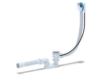 Перелив полуавтомат с плоским сифоном АНИ Пласт EM601 580 с гибкой трубой 375х40х50, толщина ванн до 10