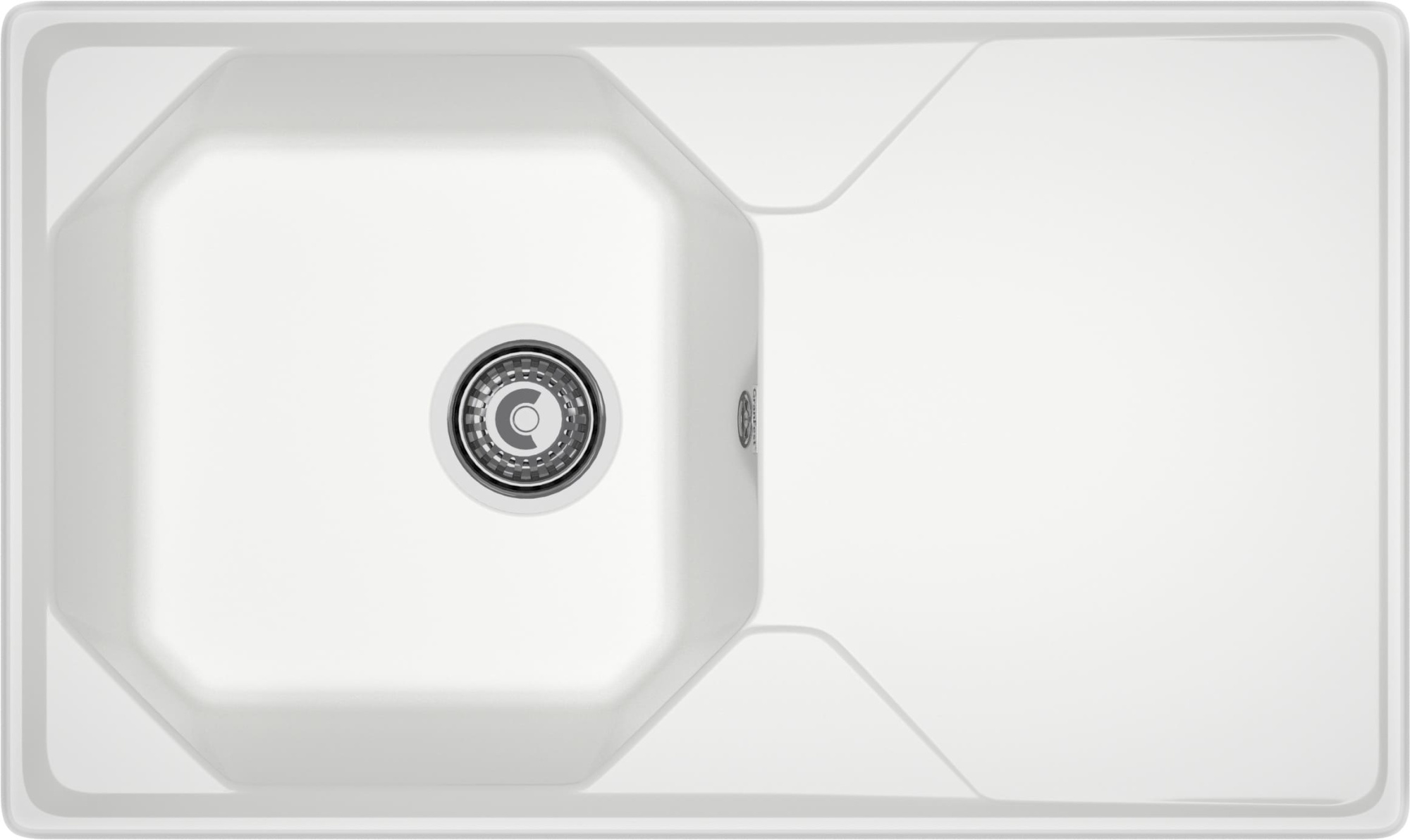 GRANFEST Мойка композит UNIQUE, GF-U-840L, чаш+кр 840*500, иней