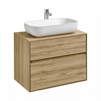 Тумба ЛИБЕРТИ 75, 2 ящ., подвесная, дуб эльвезия (под раковину ЭЛИНА 75, MILA 35, MILA 40, ОДРИ 42)