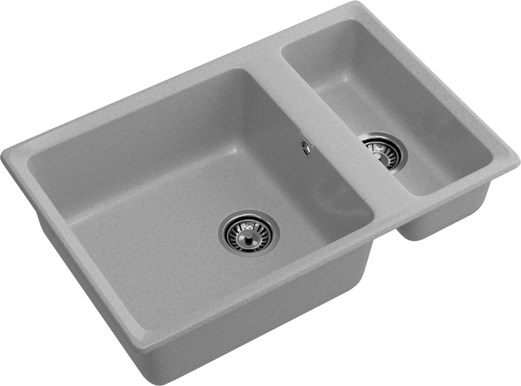 GRANFEST Мойка композит LEVEL, GF-LV-760K, 1.5-чаши 760*500, серый