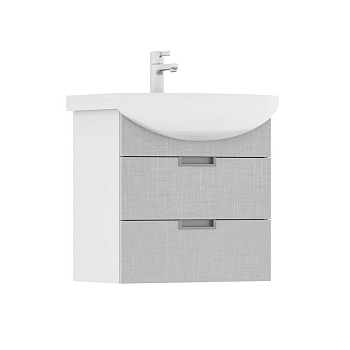 Тумба Vario 60, подвесная, 2 ящ., софт/белый (под раковину Балтика 60), VOLNA