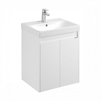 Тумба СКАНДИ DOORS 55, универс., 2 дв., белый глянец/белый матовый (под раковину АДРИАНА 55)