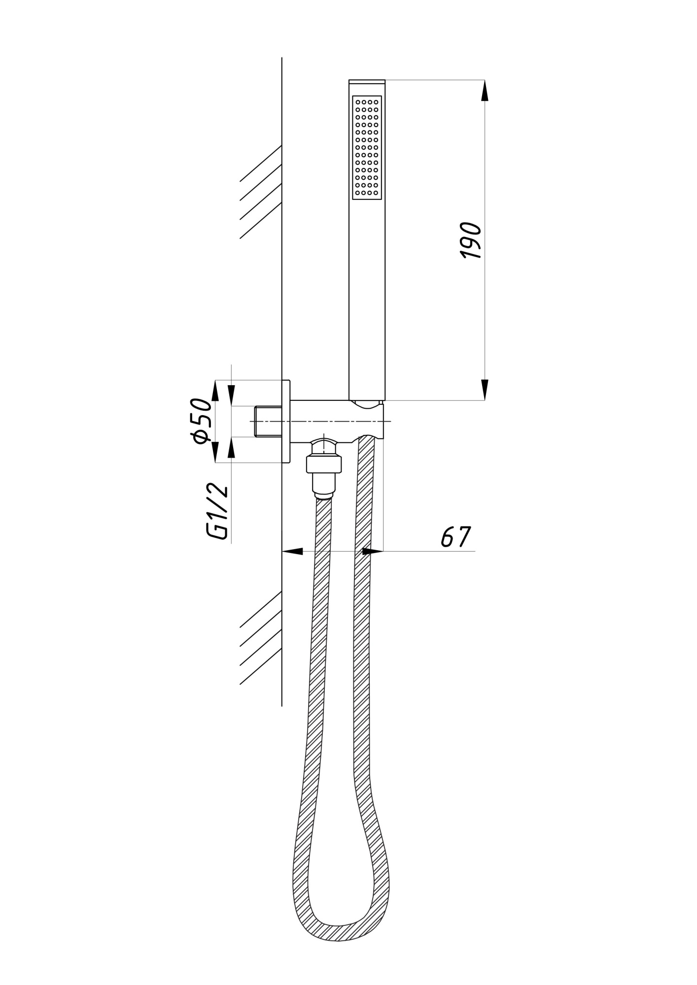 Душевая система с тропическим душем ПСМ-ST-02 встраиваемая тип См-ДшОРЗШтШл