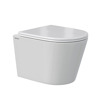 Унитаз подвесной VITA Rimless, сиденье дюропласт, микролифт, быстросьем, белый, BERGES