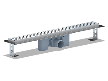 Трап линейный из нержавеющей стали АНИ Пласт TL2465G выпуск 50 мм решётка Бимс глянцевая 650 мм