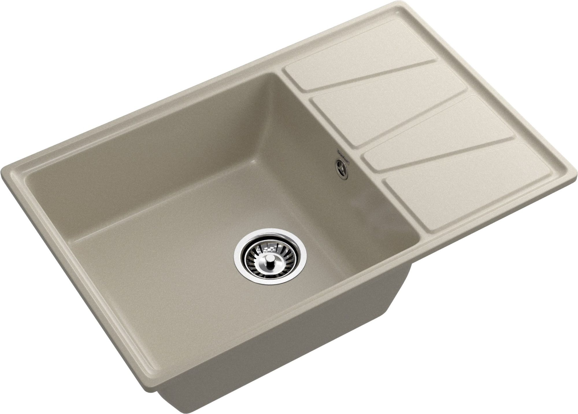 GRANFEST Мойка композит VERTEX, GF-V-780L, чаш+кр 780*500, топаз