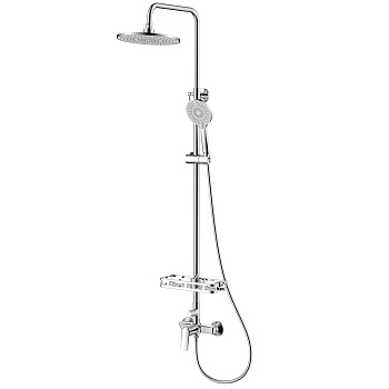 VERBA Смеситель LM11460C для душа с регулируемой высотой штанги и верхней душевой лейкой "Тропически