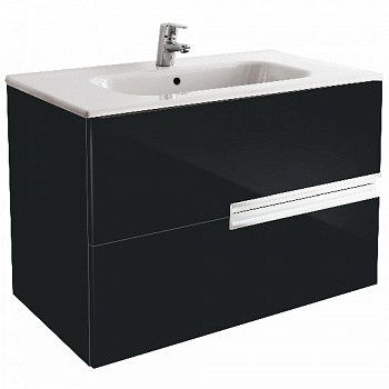 VICTORIA NORD Black Edition Тумба под раковину VICTORIA 80, черный глянец, ROCA