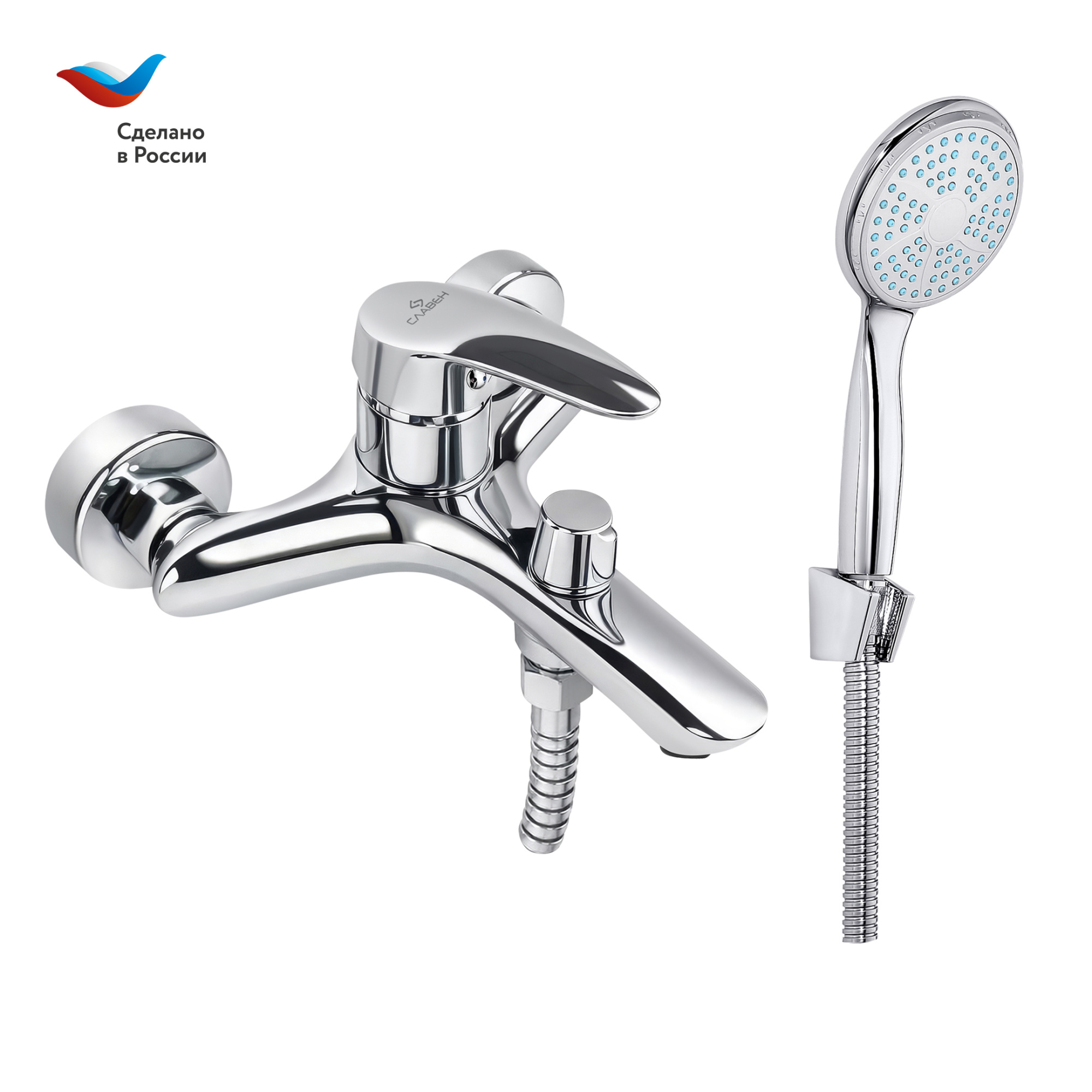 Смеситель для ванны СЛАВЕН Дача СЛ-ОД-В33 с коротким литым изливом, хром