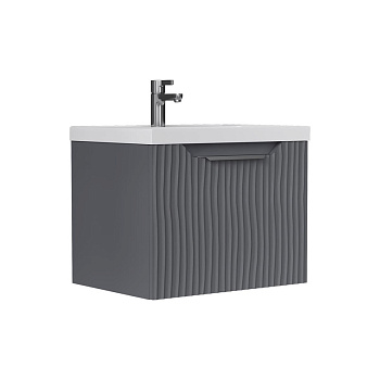 Тумба EQUIL Mirage 60 подвесная 1 ящ. графит софт (под раковину 78857)
