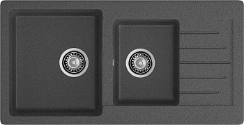 GRANFEST Мойка композит PRACTIK GF-P--980KL  2 чаши с  крылом 980*510 мм графит арт.GF-