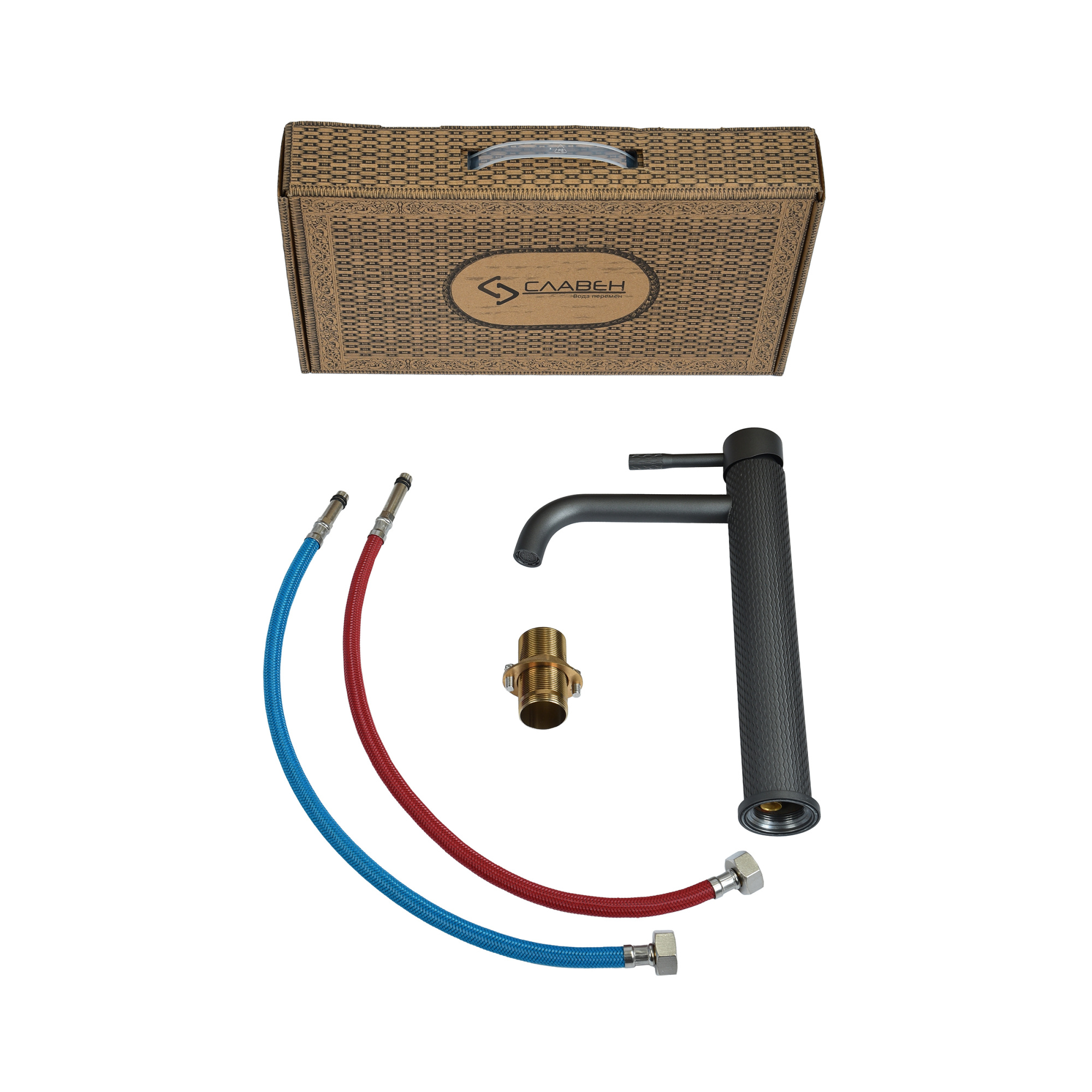 Смеситель для раковины СЛАВЕН Город СЛ-ОД-Д15 серый