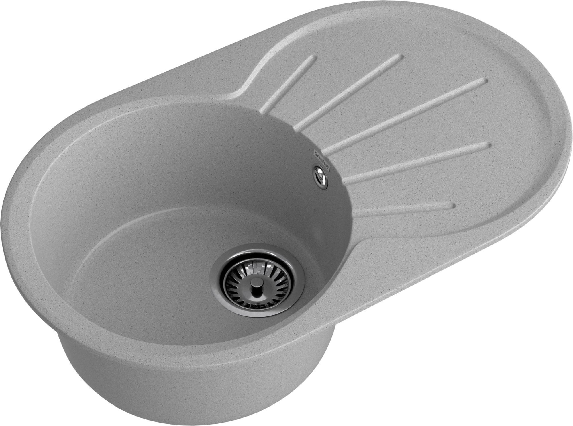 GRANFEST Мойка композит RONDO GF-R--750L  чаша с крылом 750*460мм   серый арт.GF-