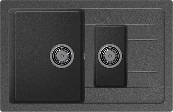 GRANFEST Мойка композит QUADRO GF-Q--775KL 1.5-чаш+крыло 775*500мм графит арт.GF-