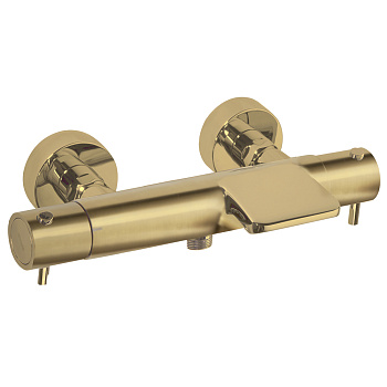 Термостатический смеситель для ванны наружнего монтажа с каскадным изливом ODISEA 393901SOC золото б