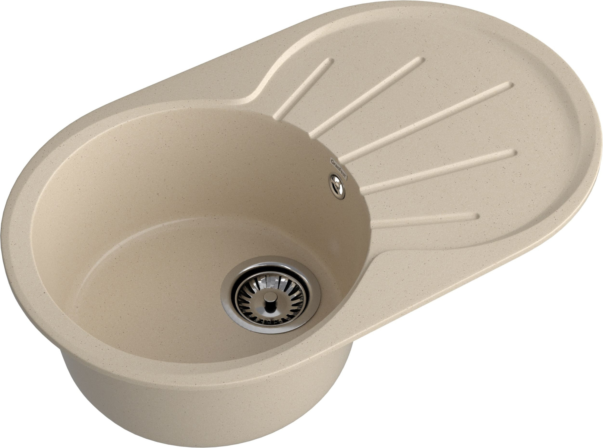 GRANFEST Мойка композит RONDO GF-R--750L  чаша с крылом 750*460мм, кашемир