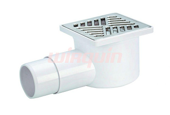 Трап сливной с металлической решеткой рисунок линии 100х100 WIRQUIN