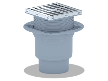 Трап верт.вып.110 рег.реш15х15 нерж.c сухим гидрозатвором,ANI PLAST