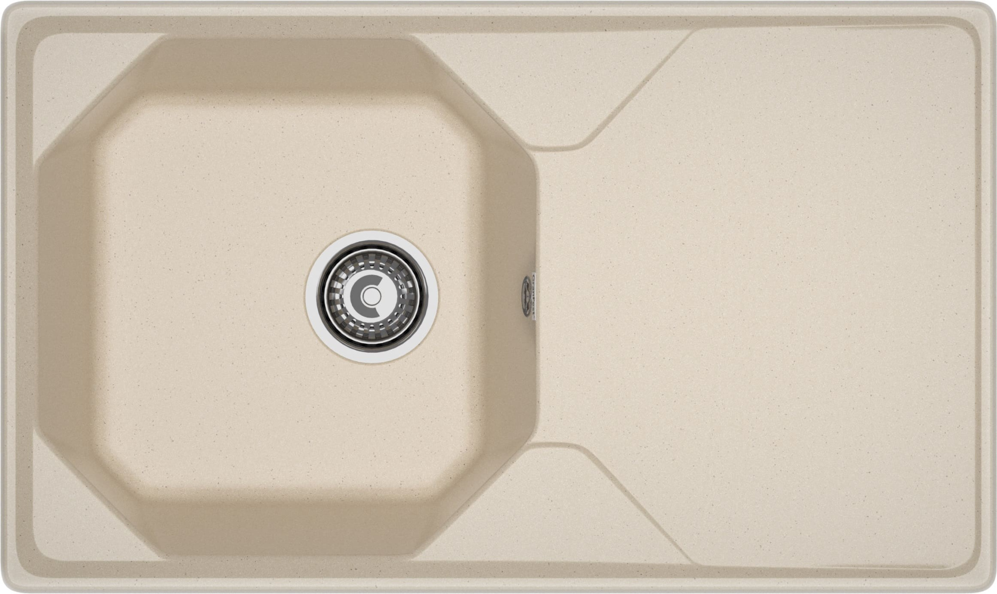 GRANFEST Мойка композит UNIQUE, GF-U-840L, чаш+кр 840*500, кашемир