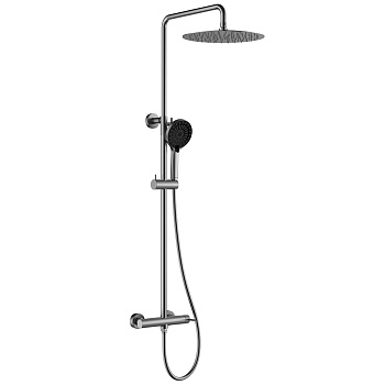 Смеситель Beluga LMF-8025B-GM для душа с регулируемой высотой штанги и лейкой верхнего душа «Тропиче