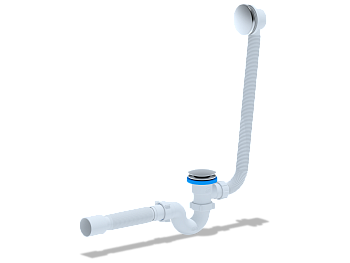 Сифон для ванны АНИ Пласт EC155GS 1 1/2 дюйма 40 клик-клак гриб с сеткой с переливом и гибкой трубой 40х50