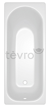 TEVRO Ванна стальная 170х70х40 см. с опорной подставкой, без ранта, белый лотос, форма Аула, ВИЗ