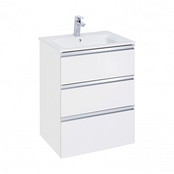 GAP Тумба под раковину GAP 60, белый глянец, 3 ящ., ROCA