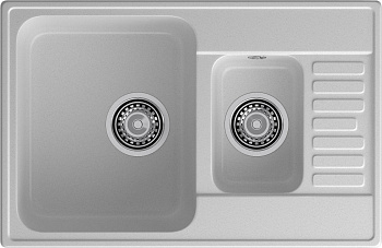 GranFest QUARZ (ECO-21К) Мойка 1.5-чаш+кр. 740*480 (серый)
