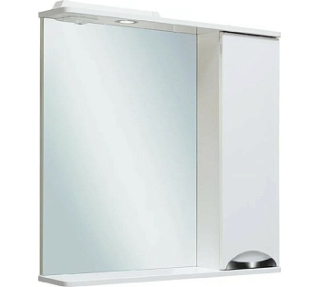 Шкаф зеркальный БАРСЕЛОНА 75, навесной, правый, белый, RUNO