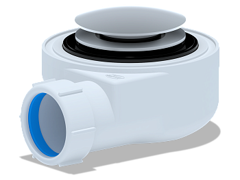 Сифон для душевого поддона АНИ Пласт E450CLGS 1 1/2 дюйма 50 высота 53 клик-клак гриб с сеткой