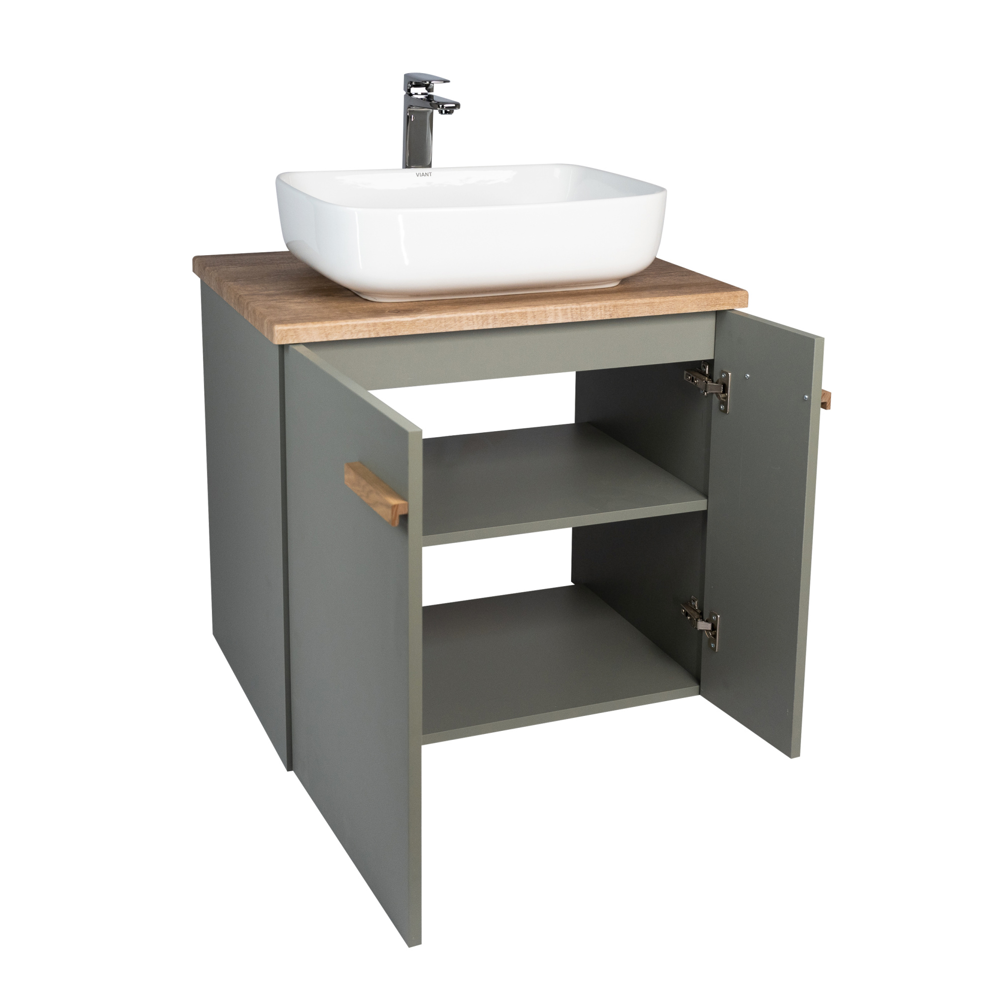 Тумба под раковину VIANT МЮНХЕН 60 подвесная хаки (VMUN60NH-T2STP)